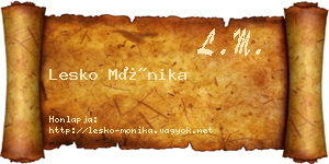 Lesko Mónika névjegykártya